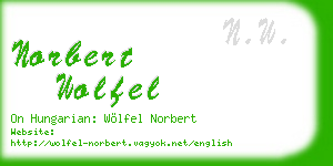 norbert wolfel business card